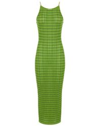 Elisabetta Franchi - Kleedjes ,Groen ,Katoen Gestreept Kleid - Lyst