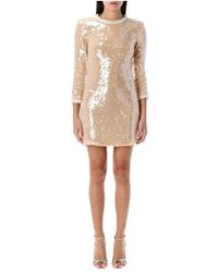 Self-Portrait - Perlenbesetztes pailletten minikleid - Lyst