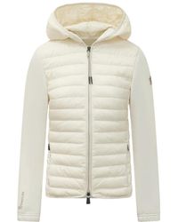Moncler - Jassen ,Wit ,Polyester Grenoble Hooded Zip-Up Cardigan - Lyst