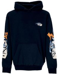 Huf - Hoodies & Sweatvesten ,Blauw ,Katoen Hoodie Met Dicey Po Design - Lyst