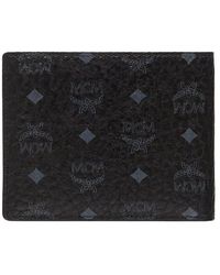 MCM - Accessoires ,Zwart ,Leer Bifold Portemonnee Met Verwijderbare Kaarthouder - Lyst