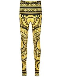 Versace - Leggings With Iconic Baroque Print - Lyst