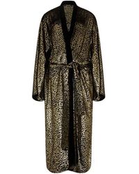 Roberto Cavalli - Jassen ,Zwart ,Fil Coupé Luipaardprint Jas - Lyst