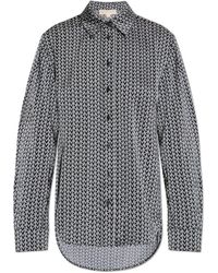 Michael Kors - Overhemden ,Zwart ,Polyester Overhemd Met Monogram - Lyst