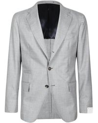 Eleventy - Jassen ,Grijs ,Kasjmier Cashmere Single-Breasted Jas - Lyst
