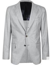 Eleventy - Jassen ,Grijs ,Kasjmier Cashmere Single-Breasted Jas - Lyst