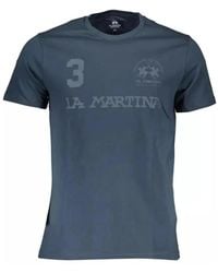 La Martina - T-shirt in cotone con stampa logo - Lyst