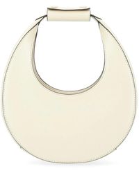 STAUD - Creme leder moon mini handtasche - Lyst