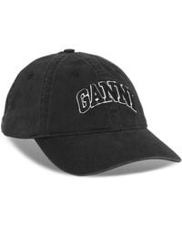 Ganni - Accessoires ,Zwart ,Katoen Canvas Cap - Lyst