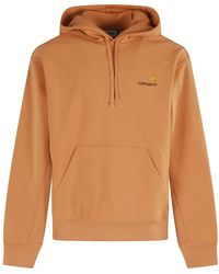Carhartt - Hoodies & Sweatvesten ,Bruin ,Katoen American Script Hoodie - Lyst