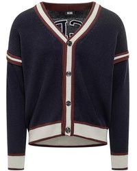 Gcds - Truien & Vesten ,Blauw ,Wol Logo Lounge College Cardigan - Lyst
