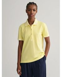 GANT - Tops ,Geel ,Katoen Chemise Polo Shirt - Lyst