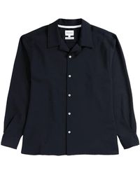 Norse Projects - Jassen ,Blauw ,Wol Lichte Wol Ls Shirt - Lyst