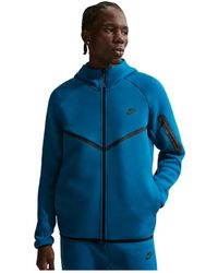 Nike - Fitness ,Blauw ,Katoen Tech Fleece Full-Zip Windrunner Hoodie - Lyst