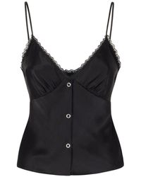 Alexander Wang - Schwarzes Cami-Top Mit Spitzenbesatz - Lyst