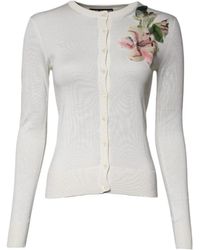 Dolce & Gabbana - Gebloemde Cardigan Trui Van Zijdemix - Lyst