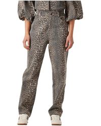 Minus - Bruine Straight Leg Jeans Voor Vrouwen - Lyst