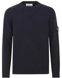 Stone Island - Lambswool Rundhals-Pullover - Lyst