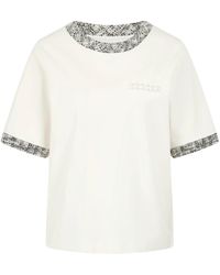 Marc Cain - Tops ,Wit ,Katoen Relaxed T-Shirt - Lyst