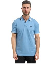 HUGO - Tops ,Blauw ,Katoen Boss T-Shirts En Polo's Helderblauw - Lyst