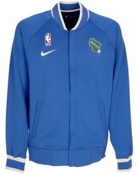 Nike - Fitness ,Blauw ,Polyester Milwaukee Bucks Nba City Edition Sweatshirt - Lyst