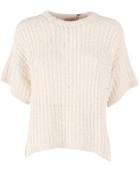 Antonelli - Truien & Vesten ,Wit ,Glicine Ronde Hals Truien - Lyst
