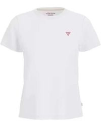 Guess - Triangle Mini T-Shirt Weiß Baumwolle - Lyst