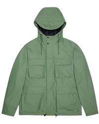 Rains - Jassen ,Groen ,Polyester Pocket Jacket - Lyst