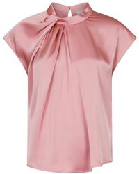 Neo Noir - Overhemden ,Roze ,Satijn Fleur Drapy Satin Blouse - Lyst