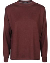 Aragona - Long Sleeve Over Round Neck Sweater - Lyst