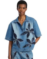 Munthe - Overhemden ,Blauw ,Denim Denim Top - Lyst
