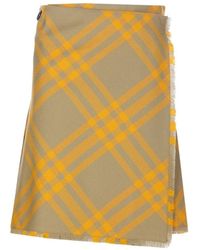 Burberry - Falda Plisada A Cuadros, Mujer, Talla - Lyst