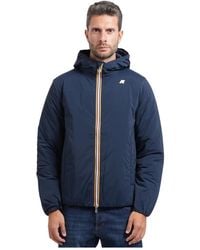 K-Way - Jassen ,Blauw ,Leer Jack Plain Warm Jas - Lyst