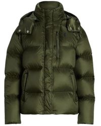 Polo Ralph Lauren - Jassen ,Groen ,Nylon Hydrofobe Gewatteerde Donsjas - Lyst