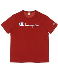 Champion - Tops ,Rood ,Donkerrode Crewneck Tee T-Shirt - Lyst