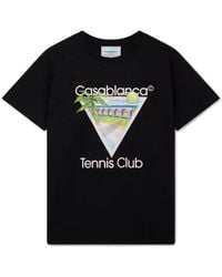 CASABLANCA - Tennis Club Icon Screen Printed T-Shirt - Lyst
