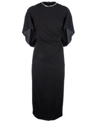 Pinko - Kleedjes ,Zwart ,Polyester Scopone Dress - Lyst