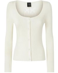Pinko - Truien & Vesten ,Wit ,Katoen Witte Love Birds Cardigan Sweater - Lyst