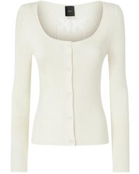 Pinko - Truien & Vesten ,Wit ,Katoen Witte Love Birds Cardigan Sweater - Lyst