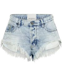 One Teaspoon - Blaue low rise denim shorts - Lyst