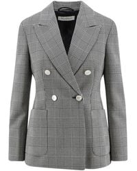 Max Mara - Prince Of Wales Check Blazer - Lyst