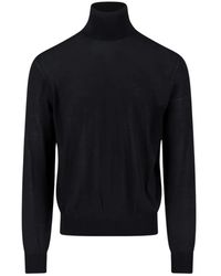 Saint Laurent - Truien & Vesten ,Zwart ,Wol Wool Turtleneck - Lyst