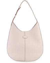 Tod's - Leder-schultertasche mit logopatch - Lyst