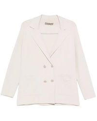 D.exterior - Linnen Double-Breasted Blazer - Lyst