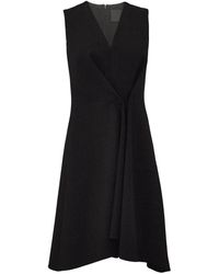 Givenchy - Vestido negro con detalles de botones y efecto plisado - Lyst