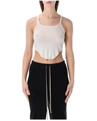 Rick Owens - Tops ,Wit ,Katoen Basic Cropped Tank - Lyst