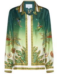 Casablanca - Camicia in seta con stampa gioielli - Lyst