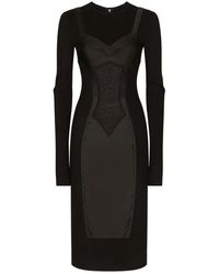Dolce & Gabbana - Corset Midi Dress - Lyst