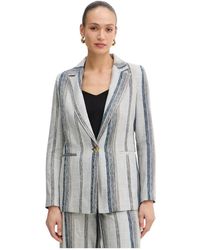 Fracomina - Jassen ,Veelkleurig ,Katoen Blazer Jas Regular Fit Single Breasted - Lyst