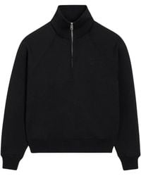 Ami Paris - Hoodies & Sweatvesten ,Zwart ,Katoen Zipped Cotton Sweatshirt - Lyst